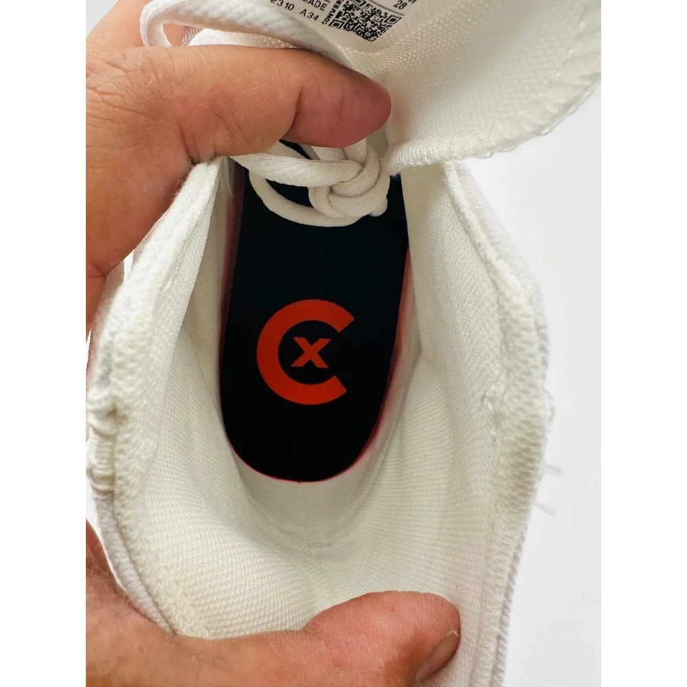 Converse CX High Top White Canvas Sneakers Glow Sole Men's 9.5 Women's 11.5 - Picture 6 of 10